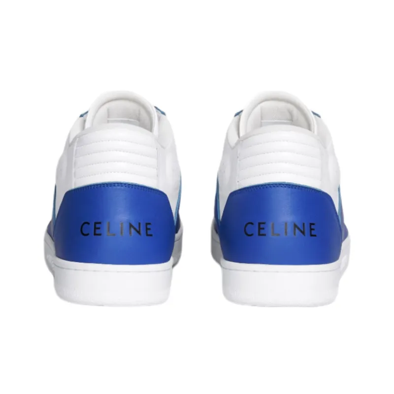 CELINE CT 02 Mid Top Stylish Skateboarding Shoes Men's White Blue-3