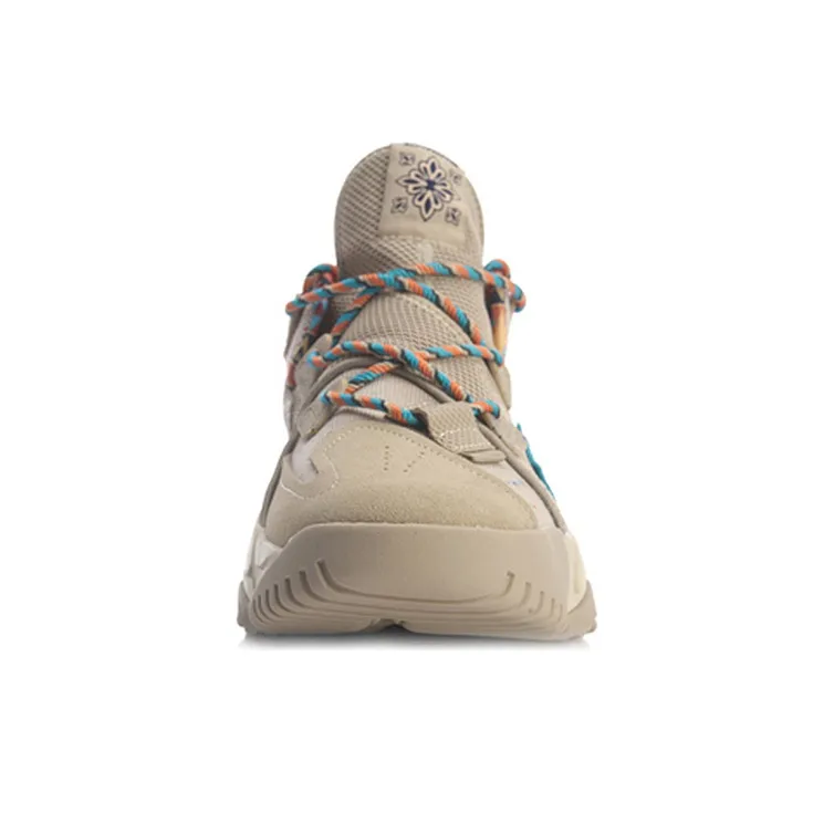 LiNing CF Tracing Anti Slip Wear Resistant Low Top Chunky Sneakers Men's Floating Earth Tone-3