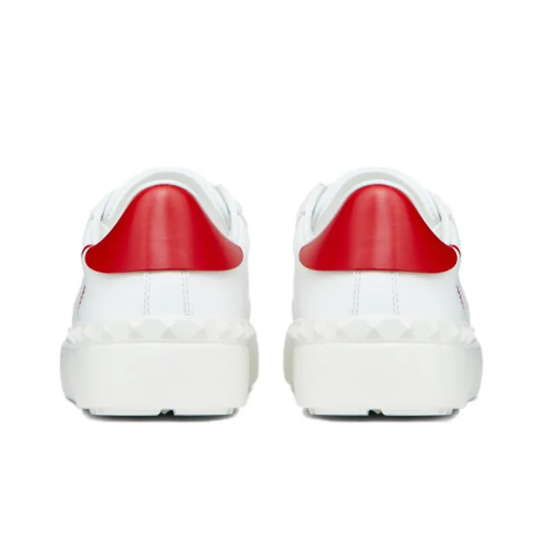 Valentino Open VLTN Low Top Skateboard Shoes Women's White Red-4