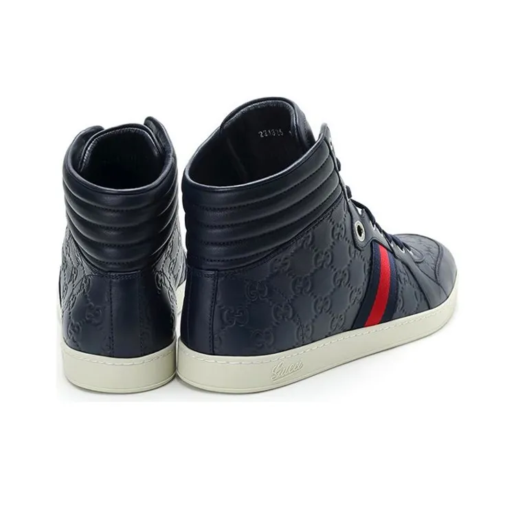 GUCCI GUCCIssima Leather High Top 'Black'-3