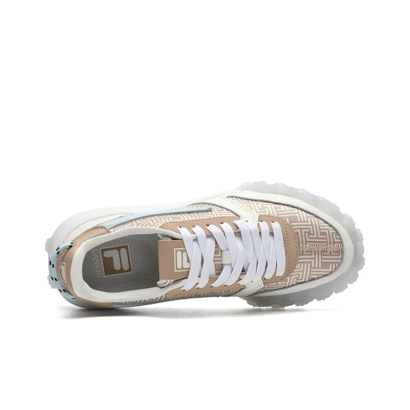 FILA Fashion Sneakers Cushioning Anti Slip And Wear Resistant Low Top Running Shoes Women's White Cuban Sand-2