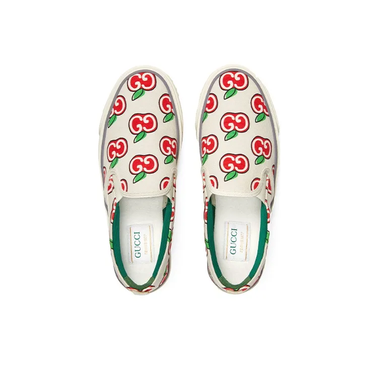 GUCCI Tennis 1977 Stylish Skateboarding Shoes Women's White-2