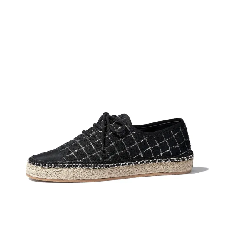 CHANEL Espadrilles Women's Black/Silver-0