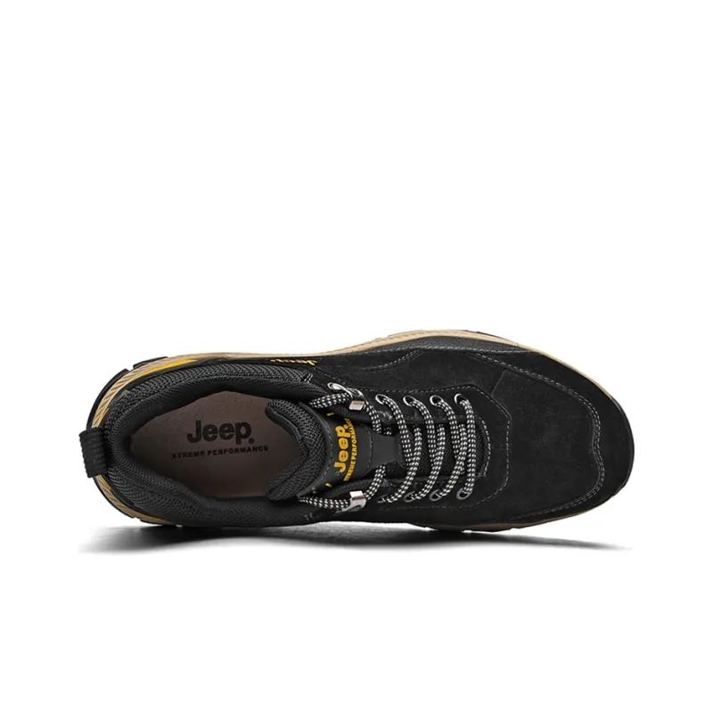 Jeep Hiking / Trekking Shoes Men Low Top Black/Sand Yellow-3
