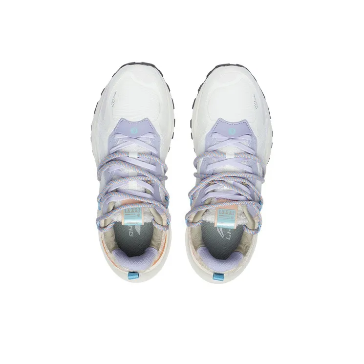 LiNing Cloud Shield PLUS Durable Breathable Low Top Running Shoes Women's Mist White-3