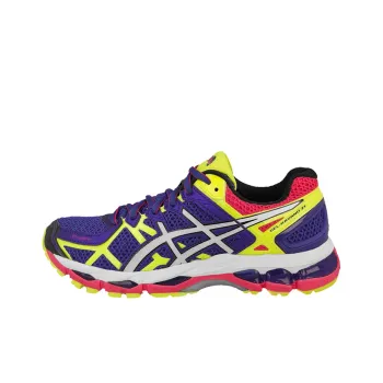 Asics Gel-Kayano 21 Wear-Resistant Low-Top Running Shoes Women's Purple Yellow