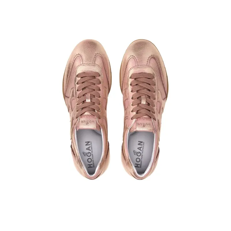 HOGAN Olympia Z Wear-Resistant Low-Top Casual Shoes Women's Pink-3