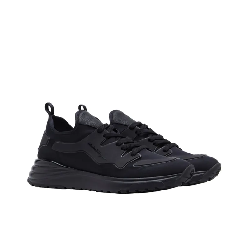 FERRAGAMO Shock Absorbers Slip Resistant, Abrasion Resistant, Lightweight Low Top Sports Casual Shoes Men's Black-2