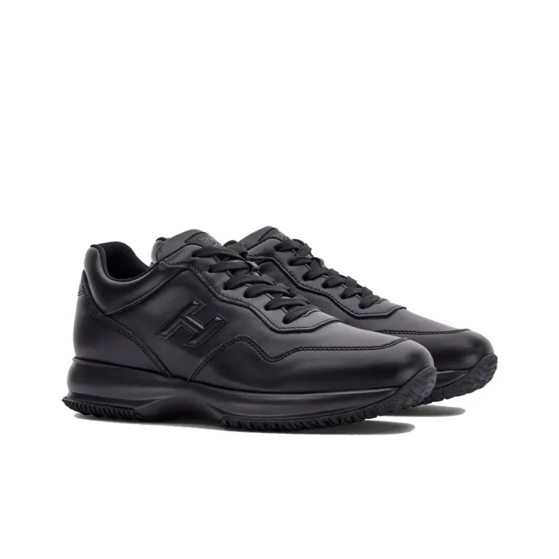 HOGAN Interactive Cushioning Anti-Slip And Wear-Resistant Low-Top Casual Shoes Men's Black-2