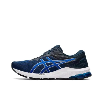 Asics GT-1000 10 Cushioning Anti-Slip And Wear-Resistant Low-Top Running Shoes Men's Blue White 4E-Width