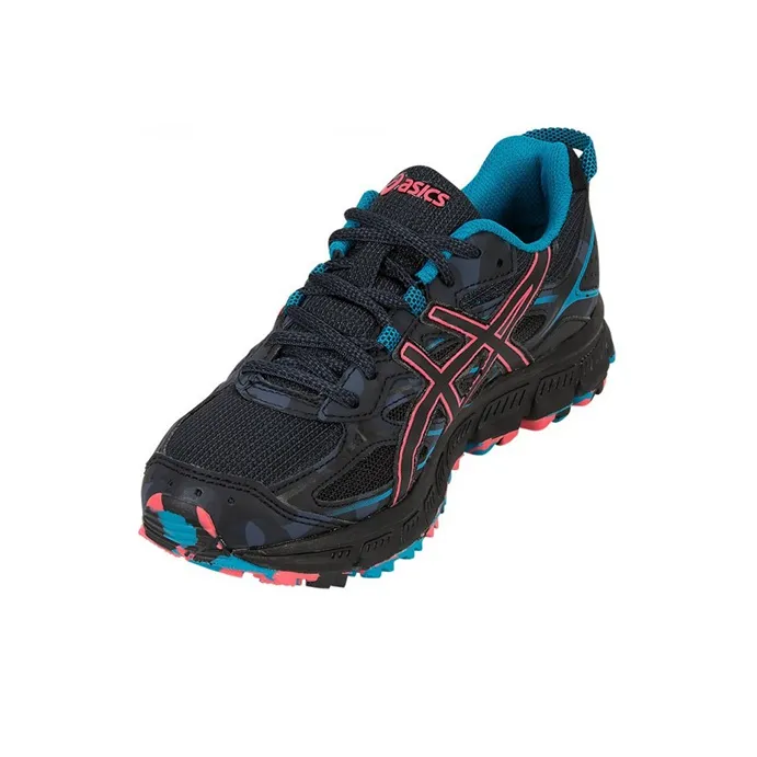 Asics Gel-Scram 3 Anti-Slip And Wear-Resistant Breathable Low-Top Running Shoes Women's Black Blue Red-1