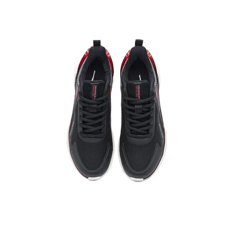 Erke Bow Bomb Technology Low Top Running Shoes Men's Black Red-2