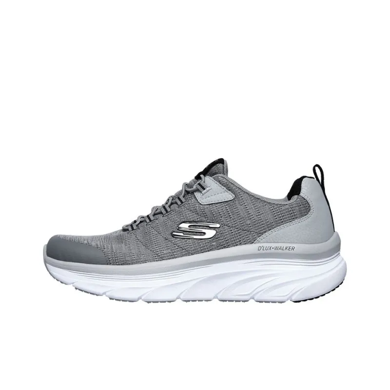 Skechers Relaxed Fit D'lux Walker Low-Top Running Shoes Men's Gray White-0
