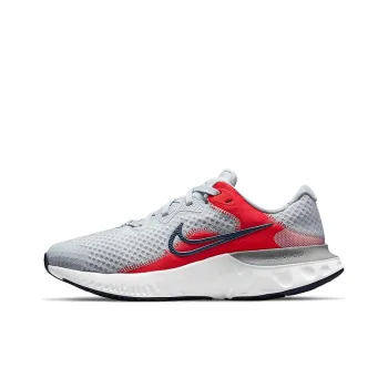 Nike Renew Run 2 Cushioning Anti-Slip Wear-Resistant Breathability Low-Top Running Shoes GS Gray Red