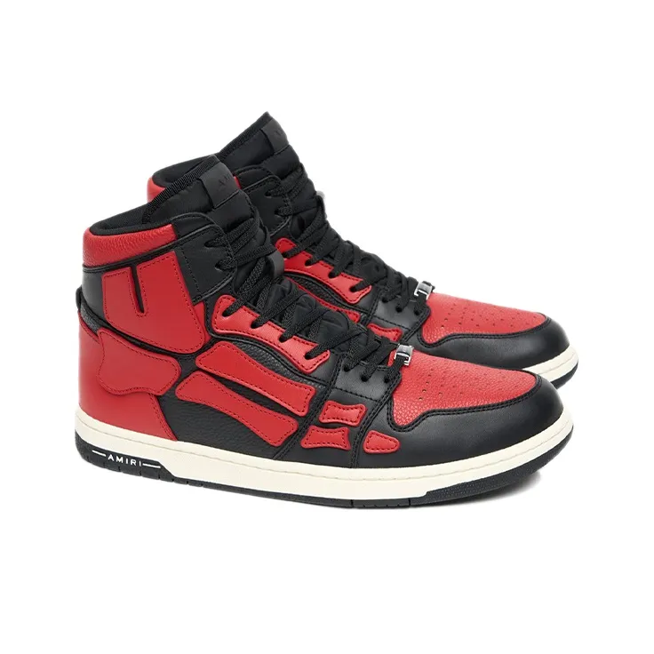 AMIRI Skel Top Hi Black Red White-1