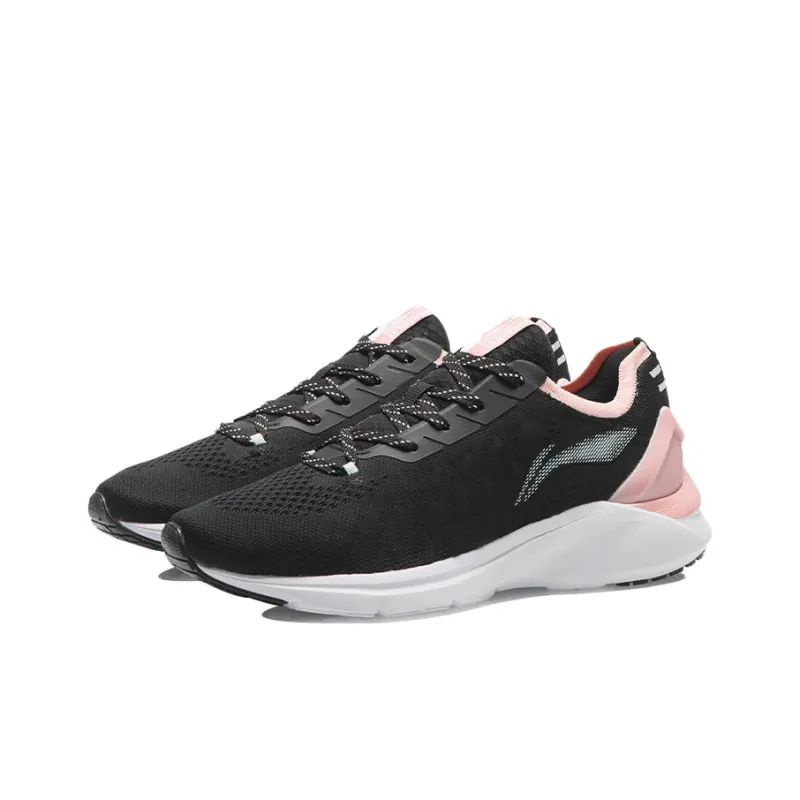 LiNing YunQue Slip Resistant Lightweight Breathable Cushioning Low Top Running Shoes Women's Black Pink-2