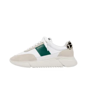 Axel Arigato Genesis Vintage Runner White Kale Green Leopard Print Women's