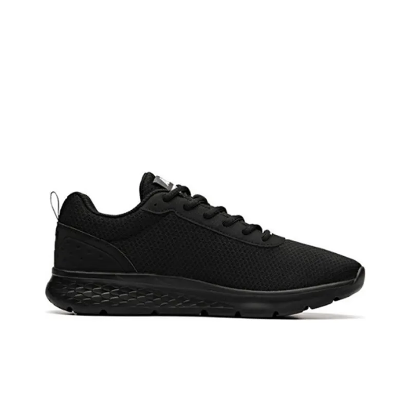 Anta Running Collection Cushioned Slip Resistant Breathable Lightweight Low Top Casual Running Shoes Men's Pure Black-1