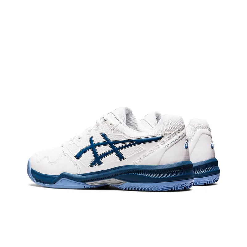 Asics Gel Dedicate 7 Clay Low Top Tennis Shoes Men's White Blue-3