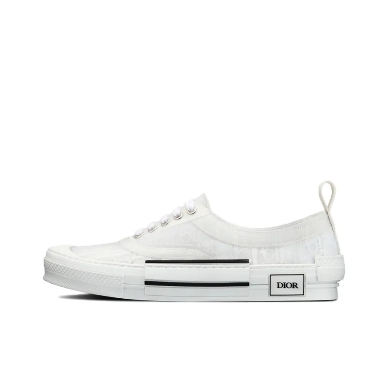 DIOR B23 Low White Oblique Canvas-0