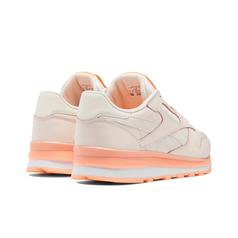 Reebok Classic Leather Running Shoes Women's Low-Top Coral Pink-3
