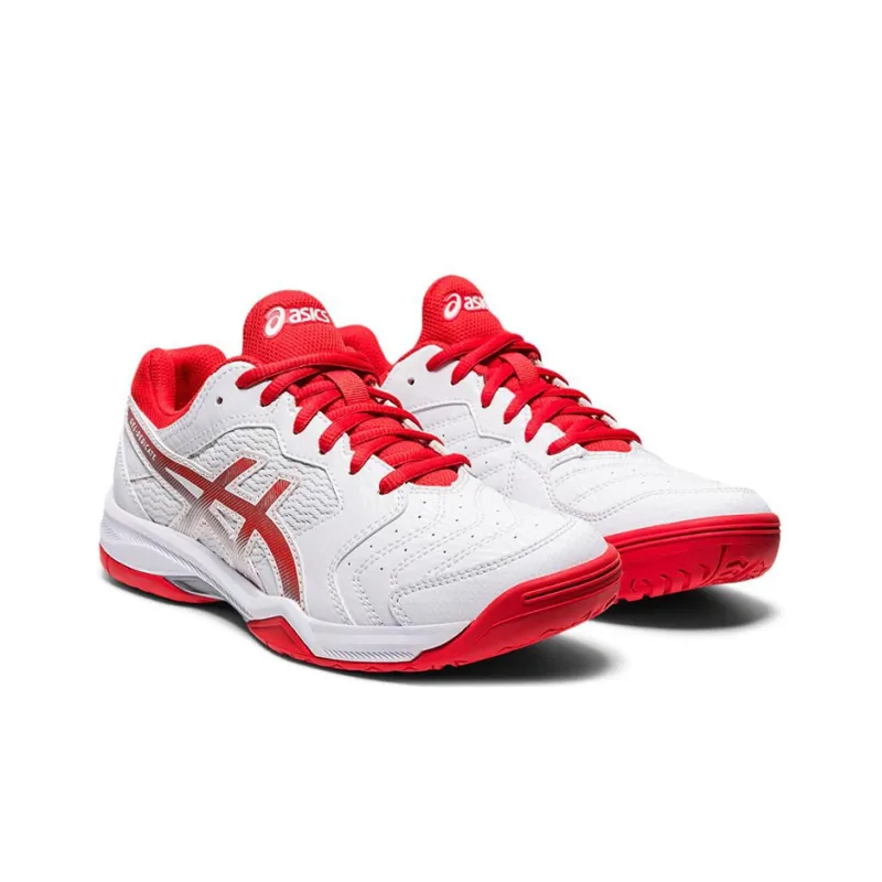 Asics Gel-Dedicate 6 Anti-Slip Wear-Resistant Low-Top Running Shoes Women's White Red-2