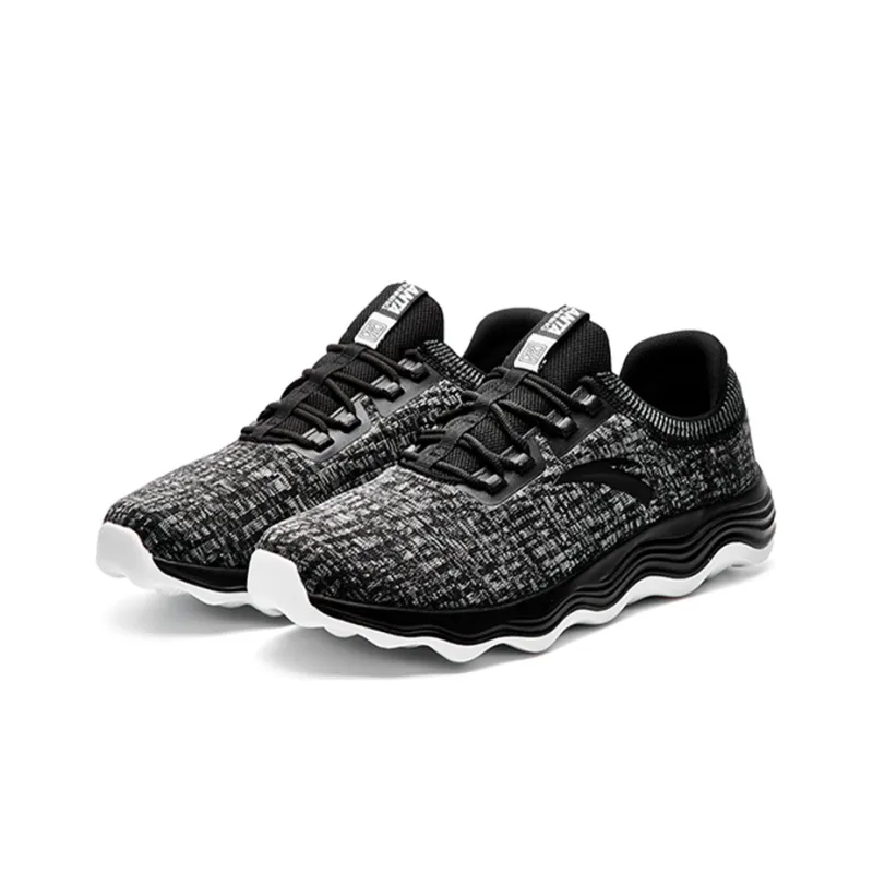 Anta Running Collection Cushioned Slip-Resistant Abrasion-Resistant Low-Top Running Shoes Men's Black Gray White-2