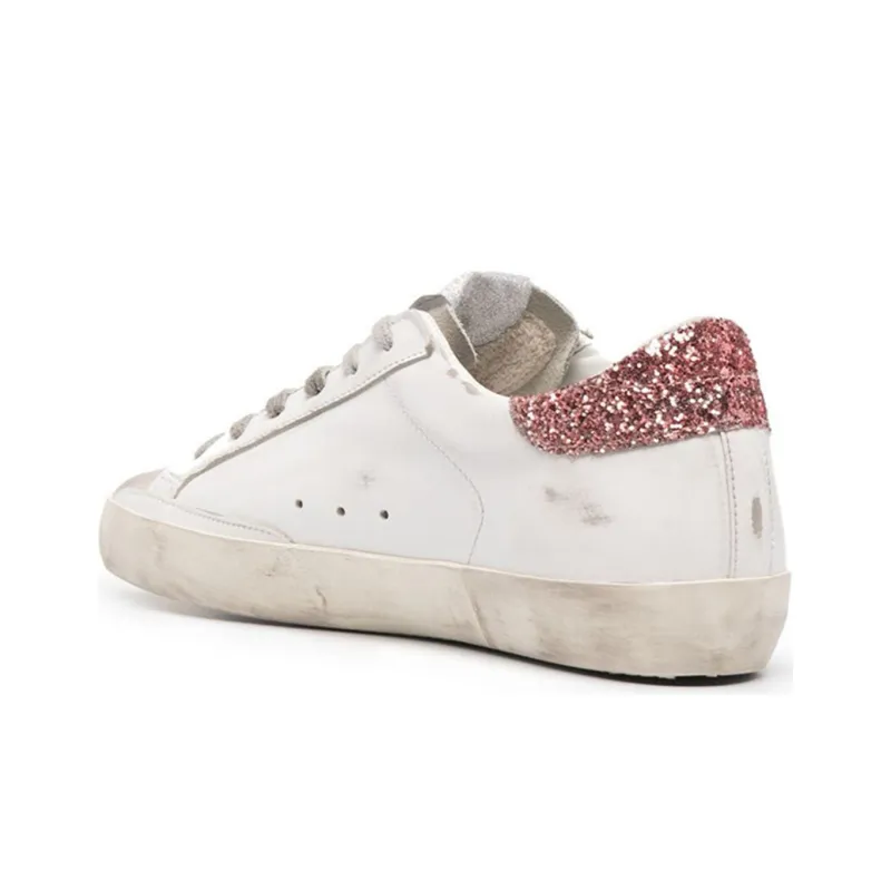 Golden Goose Super Star Stylish Skateboarding Shoes Women's White Pink-2