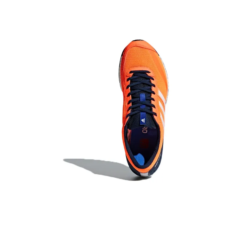 Adidas Adizero Takumi Sen 3 Breathable Low-Top Marathon Running Shoes Unisex Orange Blue White-3