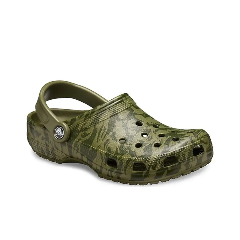 Crocs Classic Clog Camouflage Printing Beach Army Green Sandals-1