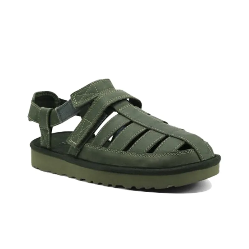 UGG Dune Fisherman Cowhide Green Sandals-2