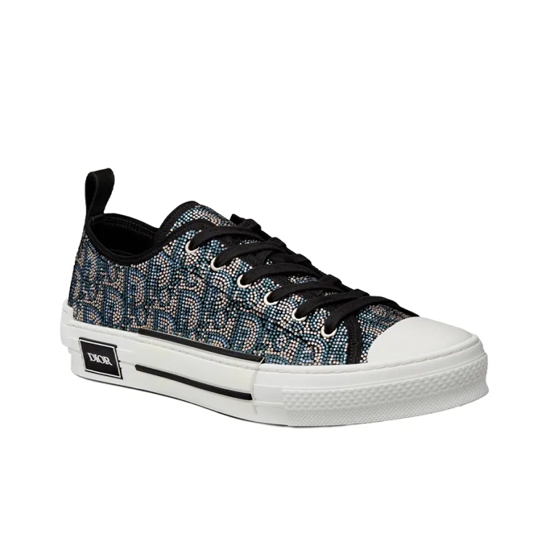 DIOR B23 Skateboard Shoes Men Low Top Blue, Beige-2