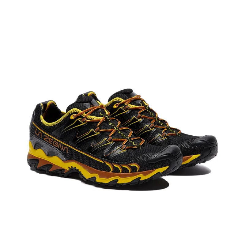 La Sportiva x Zegna Ultra Raptor Low-Top Running Shoes Men's Black Yellow-2
