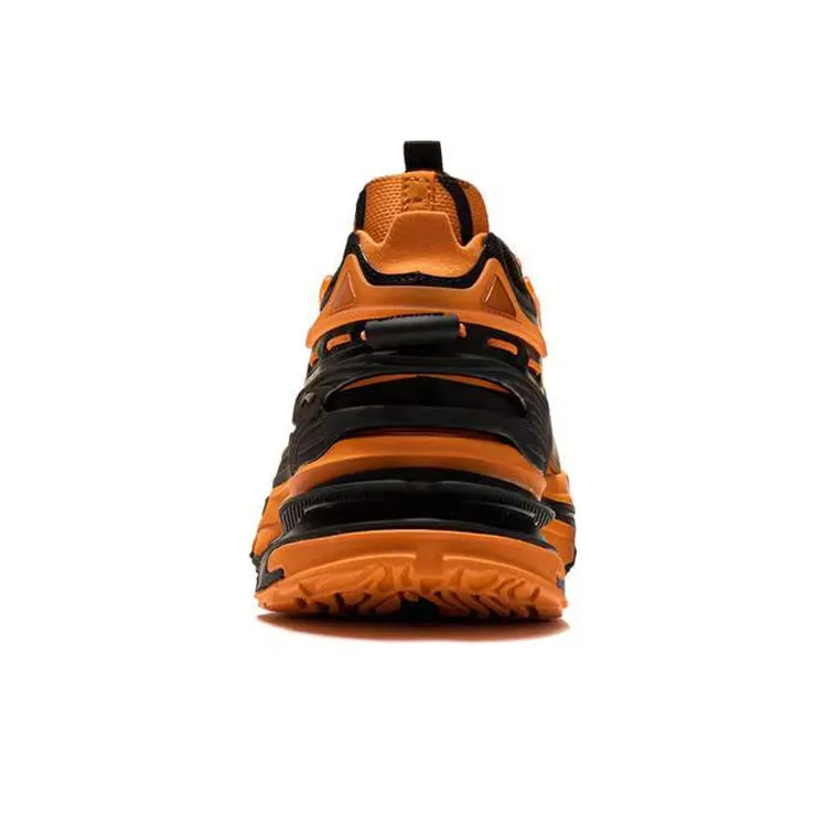LiNing CF Tracing Hiking Cushioning, Slip Resistant, And Abrasion Resistant Low Top Casual Shoes Men's Black Orange-5