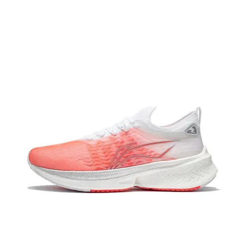 LINING Feidian Discovery Running Shoes Women's Low-Top Fluorescent Fruit Red/Standard White