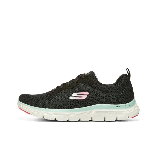 Skechers Flex Appeal 4.0 Running Shoes Women's Low-Top Black/Aqua Green