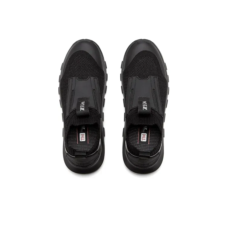 Zegna TECHMERINO™ Cushioned Anti Slip Wear Resistant Breathable Lightweight Low Top Sports Casual Shoes Men's Black-3