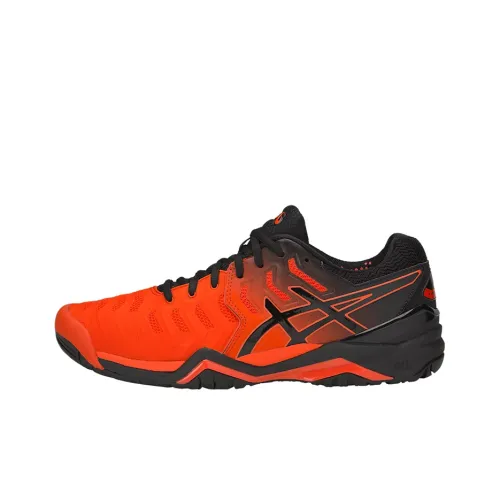 Asics Gel-Resolution 7 Wear-Resistant Low-Top Running Shoes Men's Black Orange
