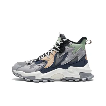 XTEP Shock Absorbers With Slip Resistant And Abrasion Resistant Properties High Top Casual Shoes Men's Gray Blue Green