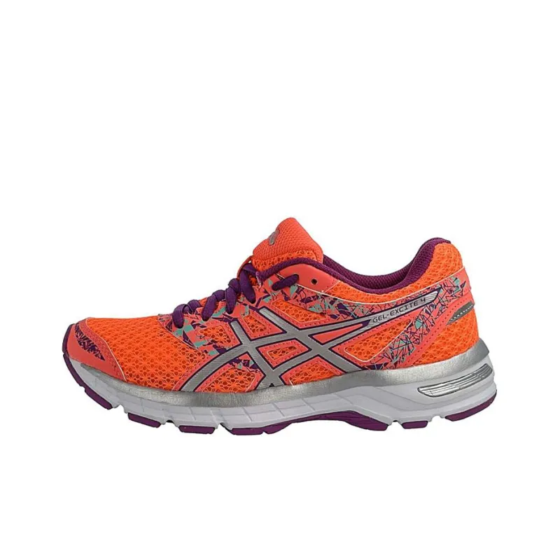 Asics Gel-Excite 4 Anti-Slip Wear-Resistant Low-Top Running Shoes Women's Orange Purple-0