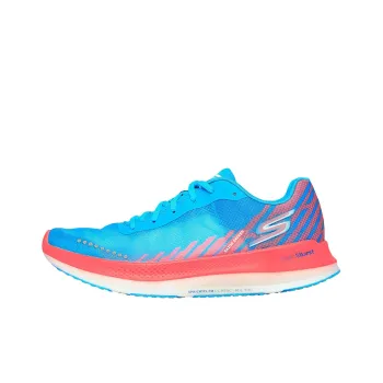 Skechers GO RUN Razor Excess Breathable Lightweight Low-Top Running Shoes Women's Blue Orange