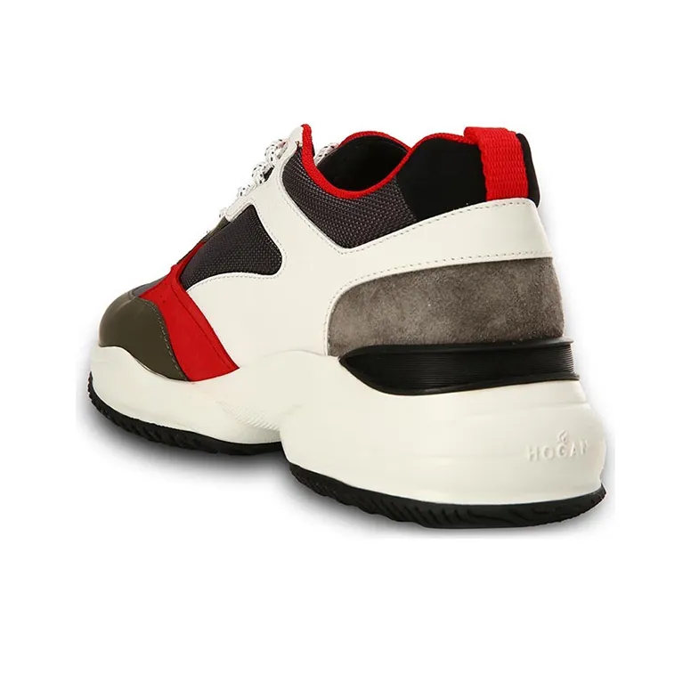 HOGAN Interaction Cushioning Anti-Slip And Wear-Resistant Low-Top Casual Shoes Men's White Black Red-5