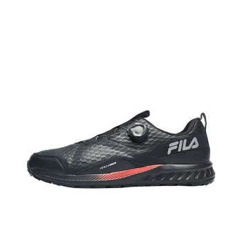 FILA Fence Cushioning Anti-Slip Wear-Resistant Breathability Low-Top Outdoor Shoes Men's Black Red