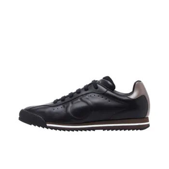 FERRAGAMO Cushioning Slip Resistant And Abrasion Resistant Low Top Casual Shoes Men's Black