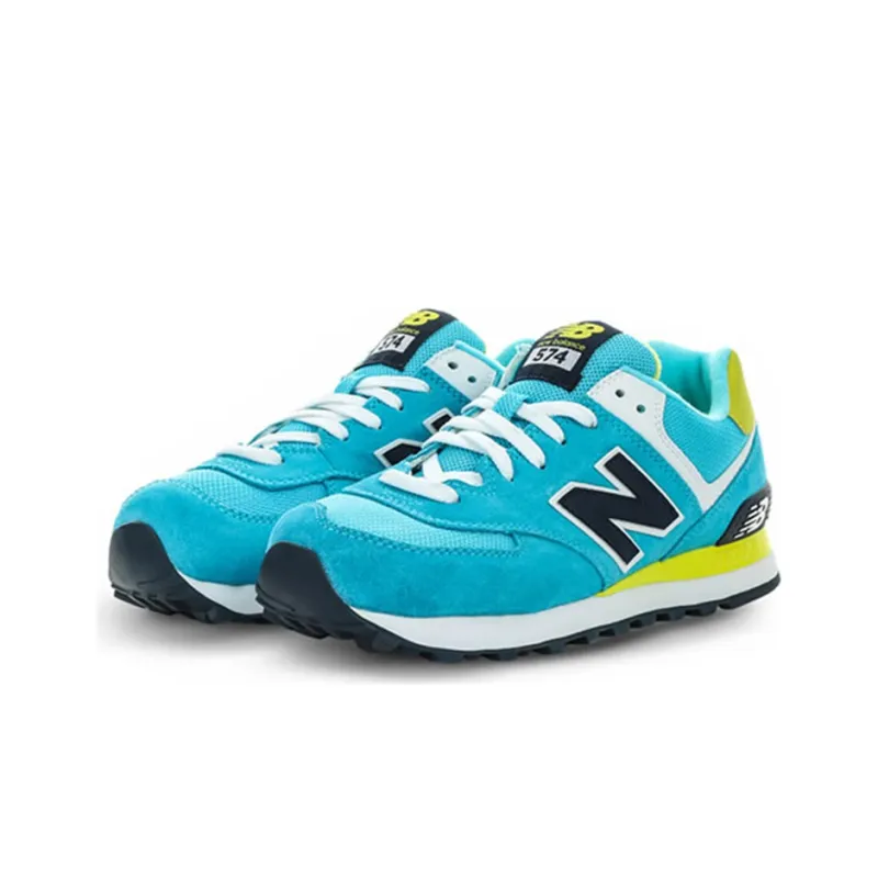 New Balance NB 574 Running Shoes Women's Low Top Blue/Yellow/Black/White-1