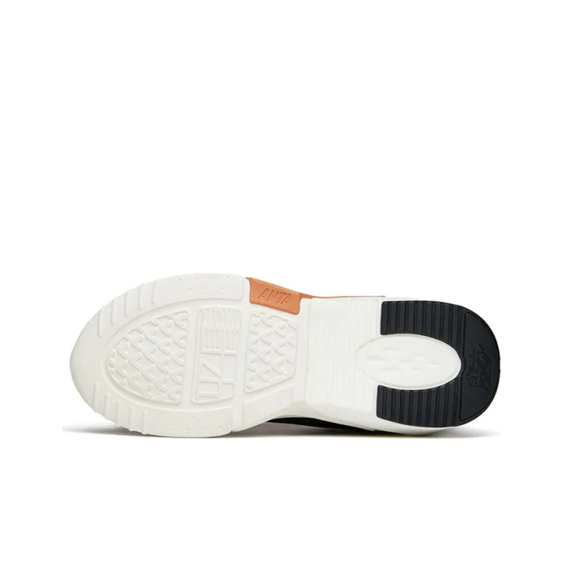 ANTA Leather Fleeced Running Shoes 'White Orange Black' Women's-4