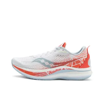 Saucony Shock Absorbers With Slip Resistant Features Low Top Carbon Plate Marathon Running Shoes Unisex White Red