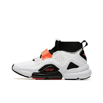 Anta Cushioned Slip Resistant Abrasion Resistant Breathable High Top Running Shoes Men's White Black Red