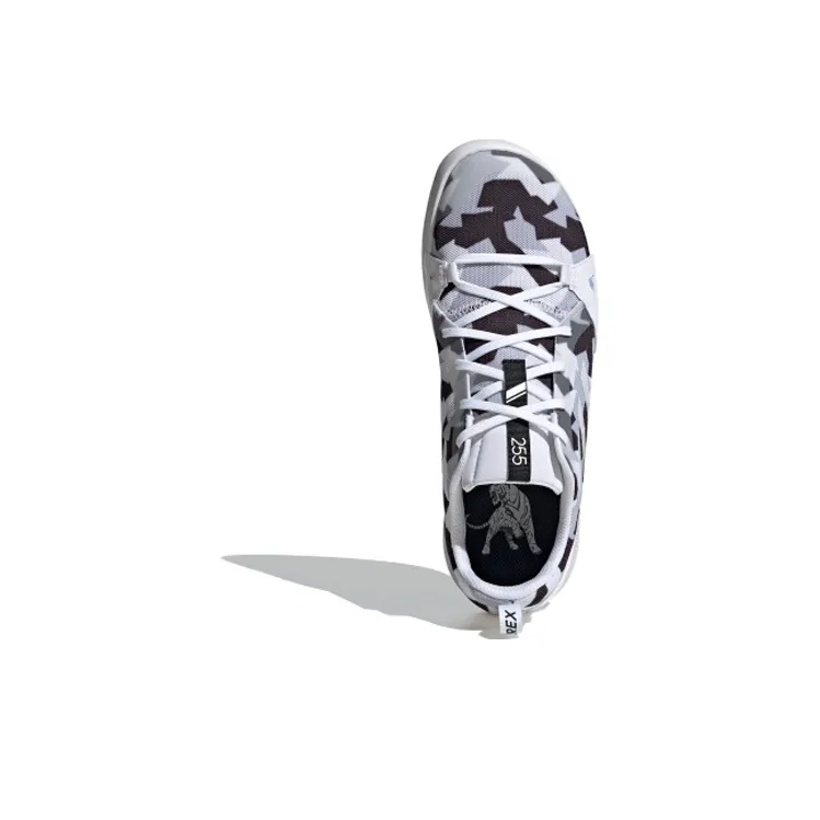 Adidas Terrex Boat Cushioning, Wear Resistant Low Top Marathon Running Shoes Men's Black White Gray-3