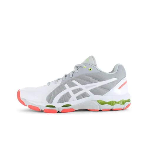 Asics Gel-Netburner 19 Anti-Slip Wear-Resistant Low-Top Running kids shoes Women's Gray White D-Width